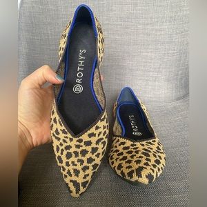Rothy’s The Point flat in animal print. Like new.
